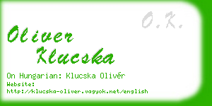 oliver klucska business card